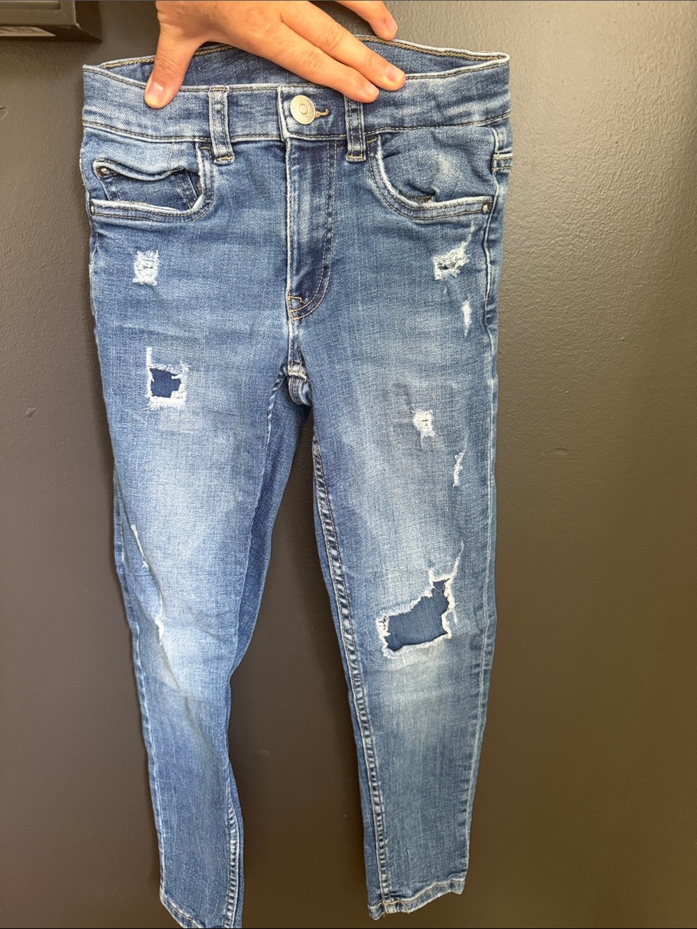 Zara Light Blue Distressed Skinny Jeans